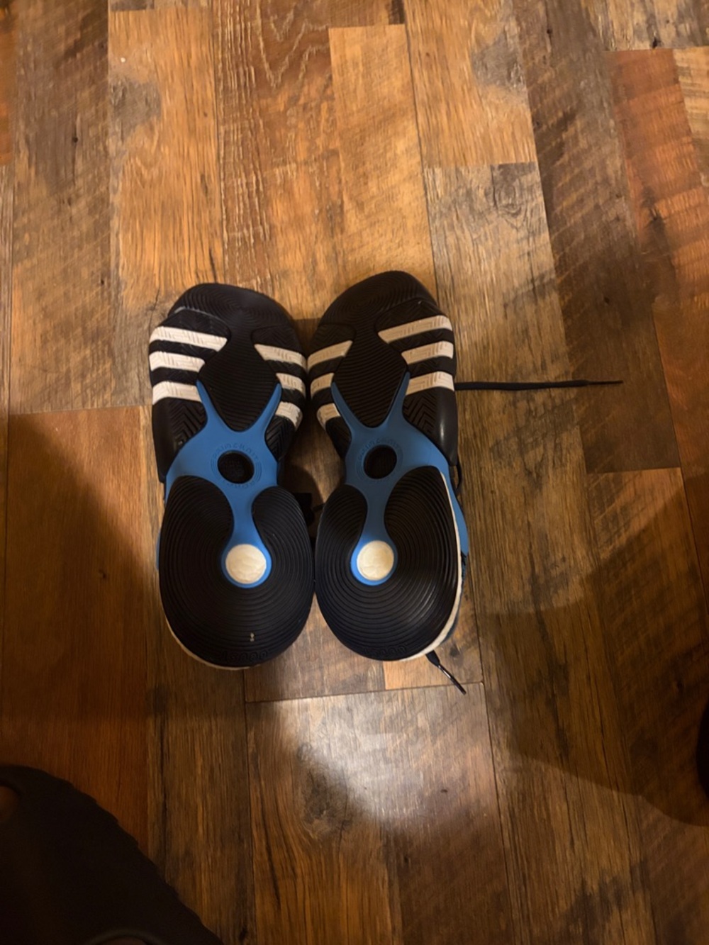 adidas Men’s Black White Blue Patterned Sneakers - Picture 5 of 5